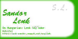 sandor lenk business card